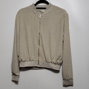 SOPHIE‎ RUE Women's M Beige Bomber Jacket